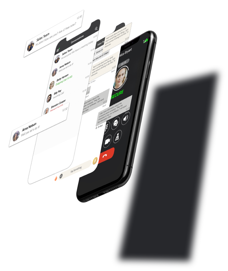Silent Phone's interface on a smartphone