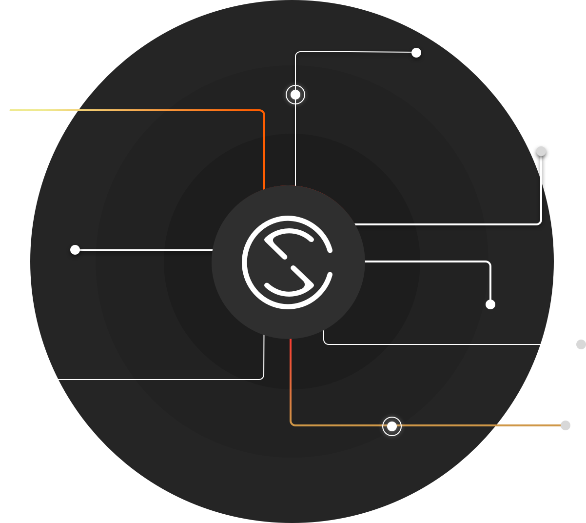 Silent Circle logo with circuit lines.